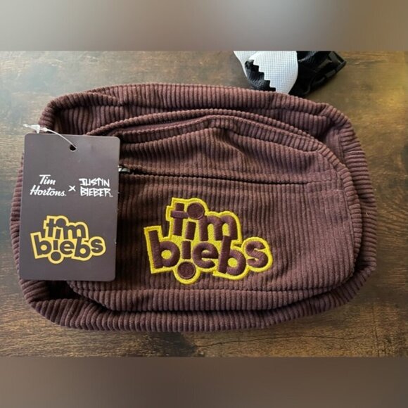 TIM BIEBS JUSTIN BIEBER x TIM HORTONS Fanny Pack Pouch Bag brown limited edition - Picture 5 of 10
